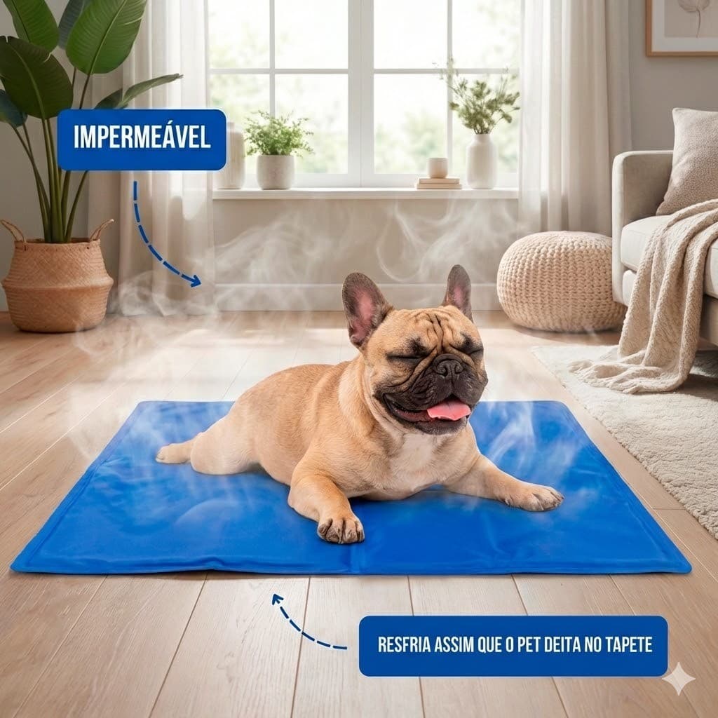 Colchonete Tapete Gelado Refrescante Para Cães e Gatos Pet Alívio Imediato Calor 65X50