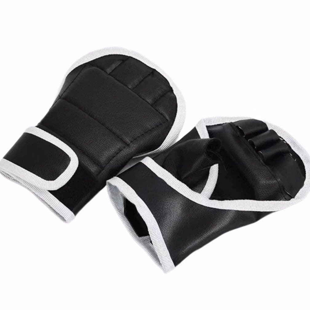 1 Par de Luvas de Treinamento de Boxe MMA Meio Dedo para Adultos, Luvas de Saco de Pancada Unissex para Crianças 2V1A