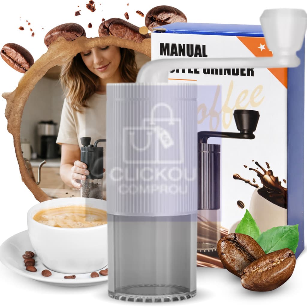 Moedor de Café Manual Ajustável com Manivela e Lâmina Cerâmica para Moagem Precisa e Grãos Frescos