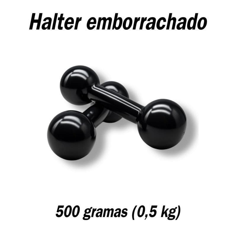Halteres 0,5 kg (500 gramas) Emborrachado -  P/ Fortalecimento Musculação treino Em Casa Academia fitness