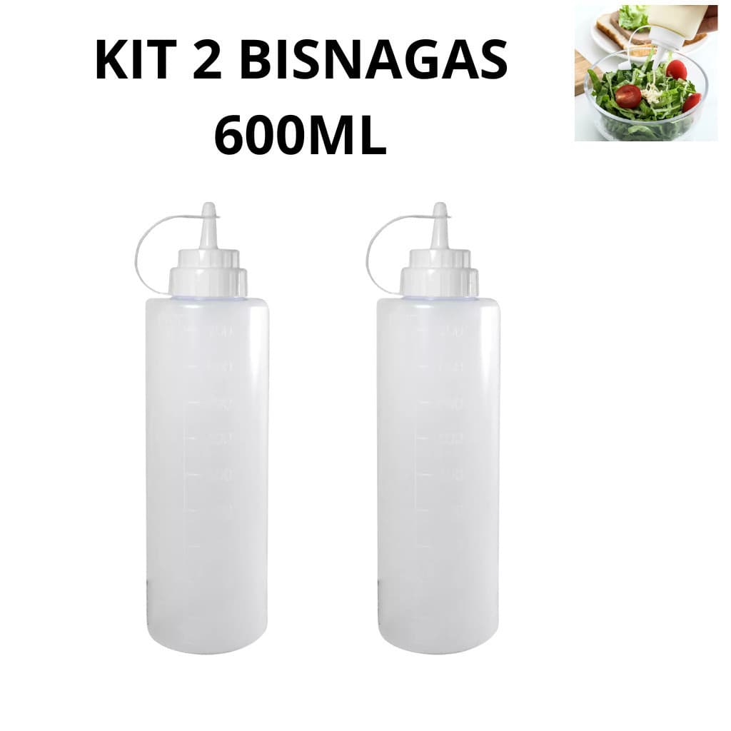Kit 2 Bisnagas Tampas Brancas 600ml Maionese Molhos Donuts Azeite Cremes