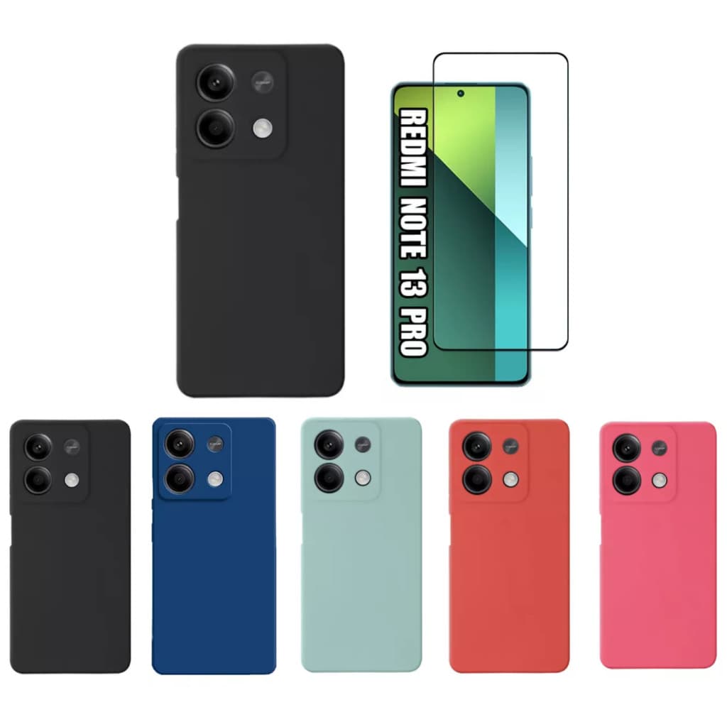 Kit Para Xiaomi Note 13 Pro 5G - Película Privativa + Capa Silicone Aveludada