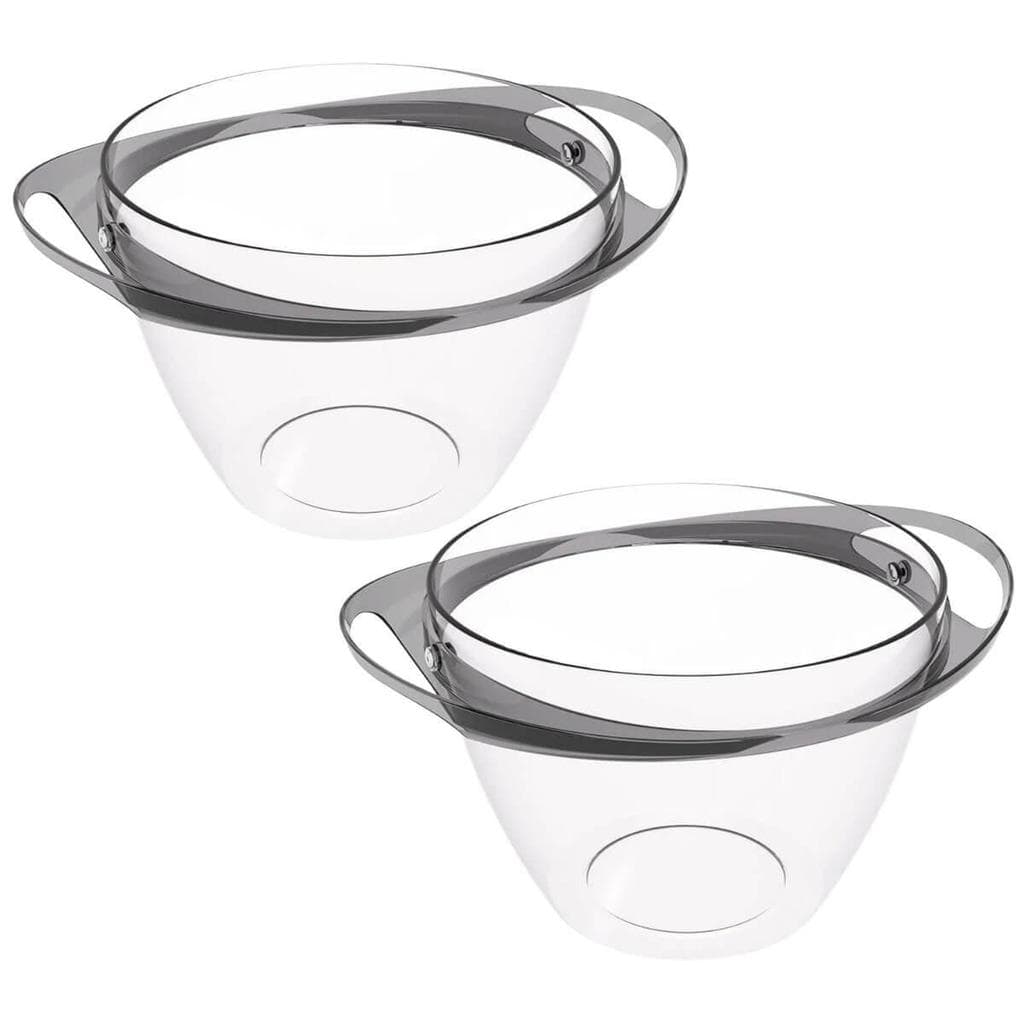 Kit 2 Champanheiras com Alças 6,2L Balde de Gelo Plástico Fumê Bebidas Gelada Eventos Crippa