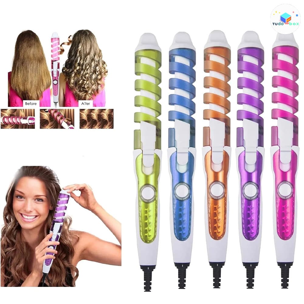 Cacheador de Cabelo 220V Profissional - Modelador de Cachos e Ondas com Tecnologia de Cerâmica
