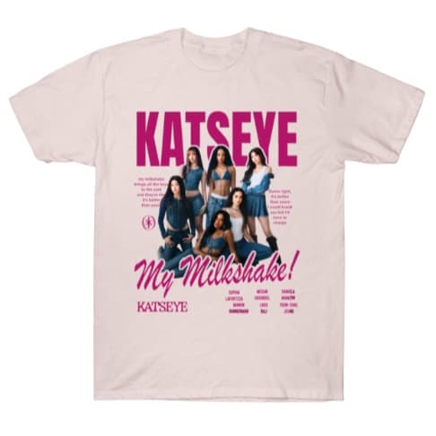 Camiseta Katseye My Milkshake ! Adulto/Infantil Lançamento Unissex Em Algodao