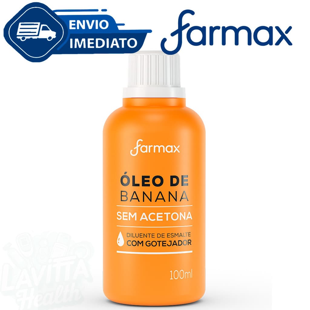 Óleo de Banana Farmax Sem Acetona Diluente com Goteador 100ml Envio Imediato