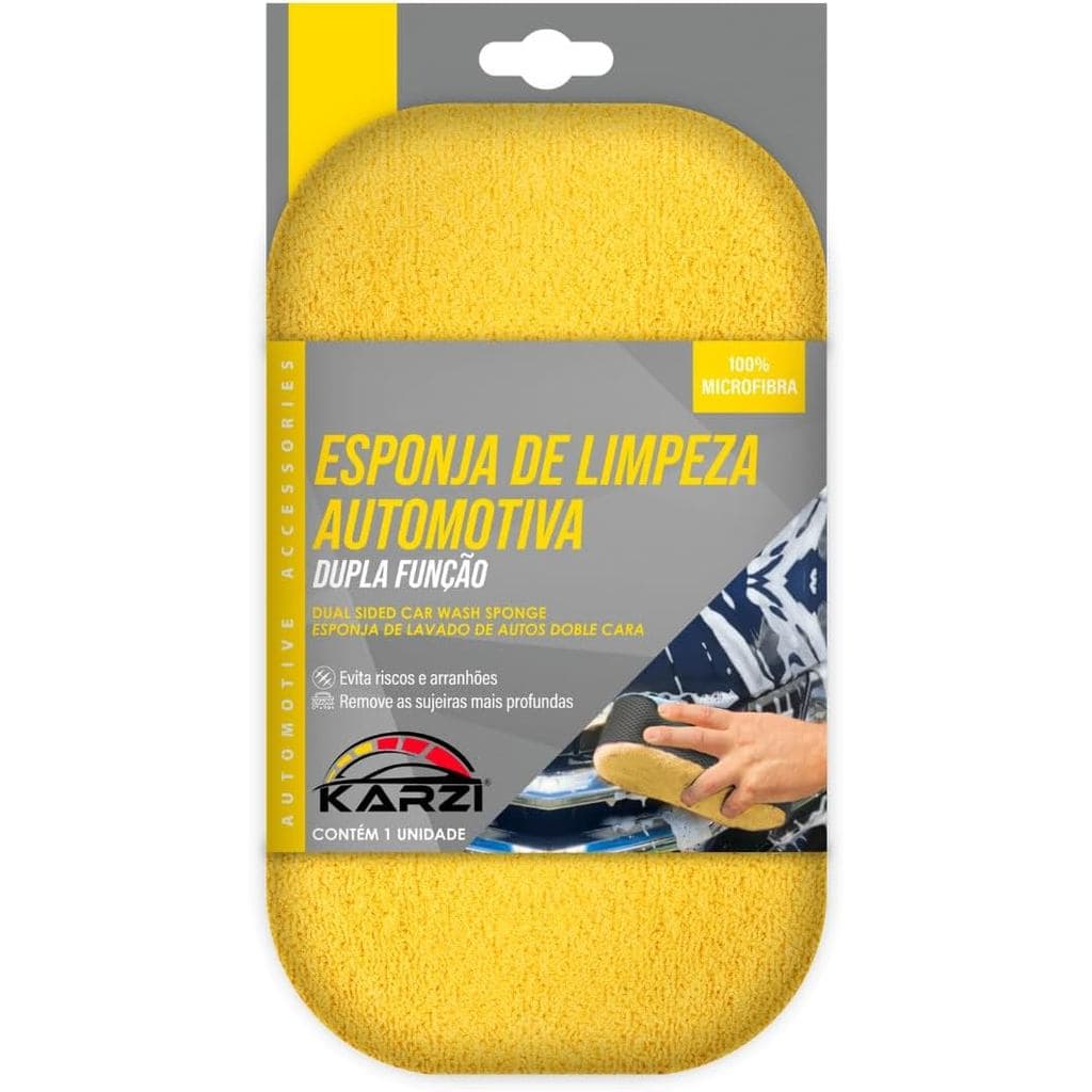 Esponja de Limpeza Automotiva Dupla Função | Karz