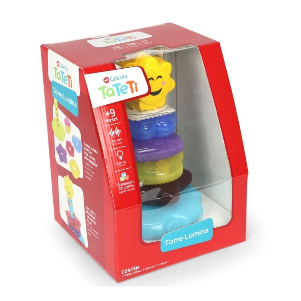 Brinquedo Torre Lumina com Luz e Som Cores Sortidas Tateti