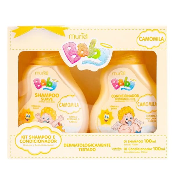 Kit Baby Shampoo e Condicionador  Camomila 100ml (Amarelo) - Muriel