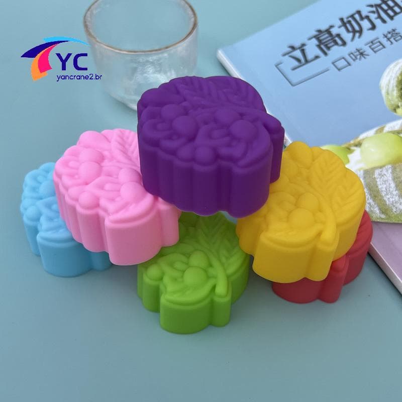 YCBR 5 Peças 5cm Vários Designs De Flores Molde De Silicone Pudim De Chocolate Gelo Cupcake Ferramentas De Bolo DIY Mini