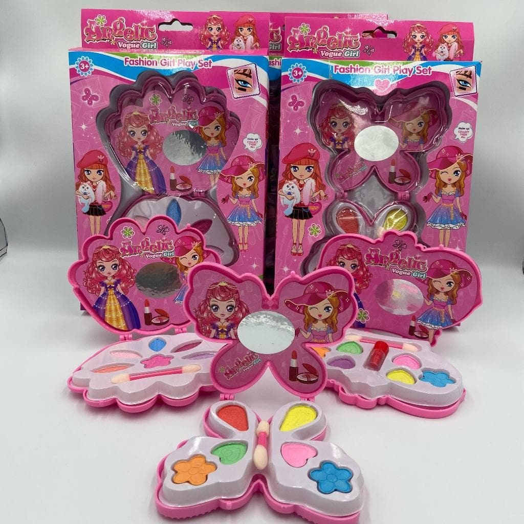 Kit Estojo de Maquiagem Infantil Borboleta Unicórnio Modelo Borboleta Cores Aleatórias