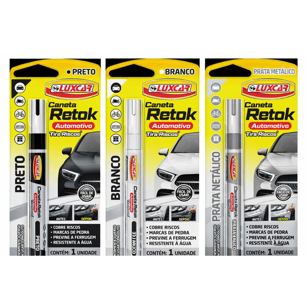 Caneta Retoque Automotiva Luxcar - tira risco carro - reparo rapido arranhão - corretivo automotivo