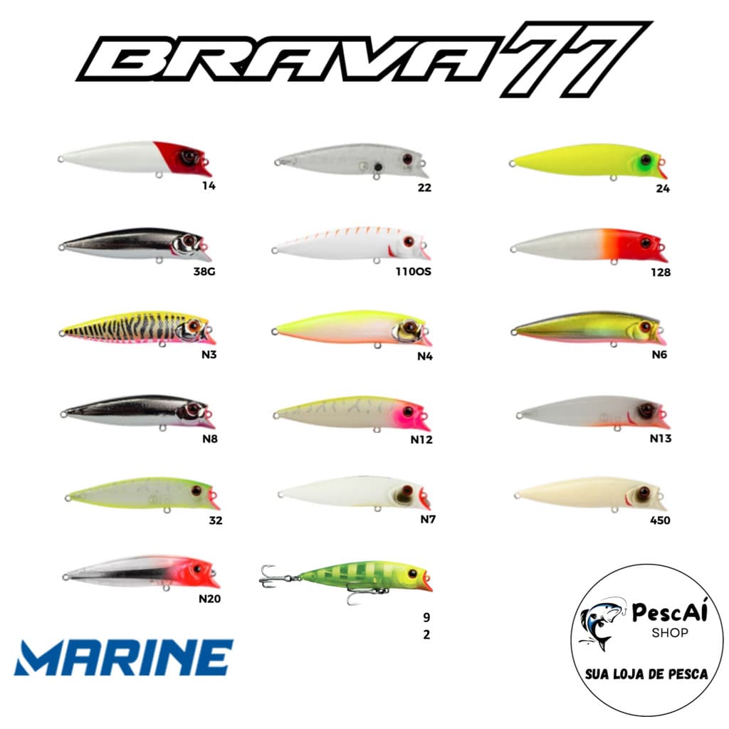 Isca Artificial - Marine Sports - Brava 77 - Sub Superfície - Floating - 7.7 cm - 7.2 g - Tucunaré