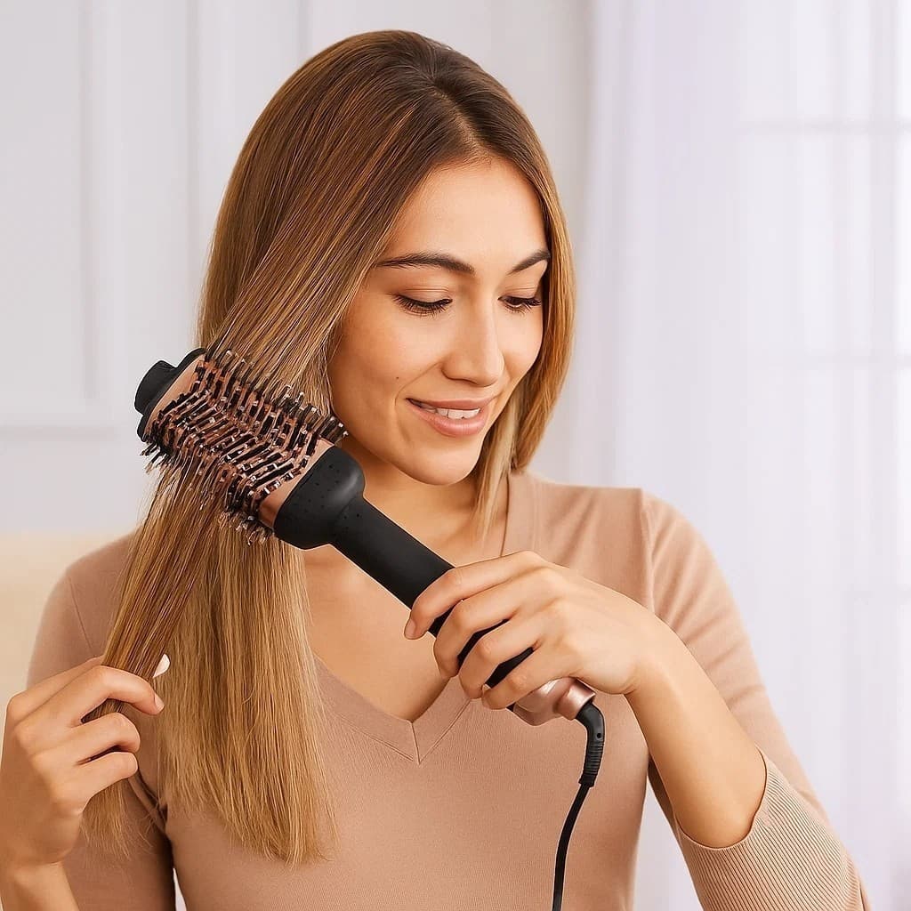 Escova Secadora Cabelo Bivolt Profissional Quente Forte Alisadora Modeladora Ondas