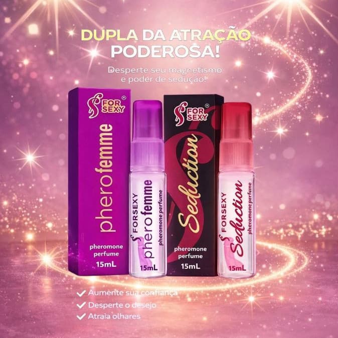 Kit Pherofemme + Seduction – Perfumes de Alta Fixação e Máxima Atração Envolvente