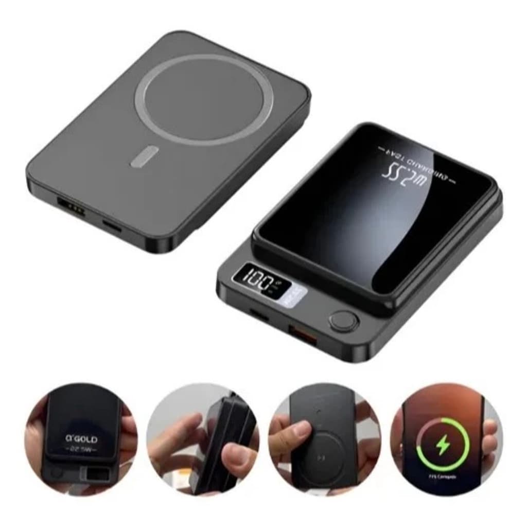 Power Bank Magnético MagSafe 10000mAh Carregador Portátil por Indução para iPhone Karina