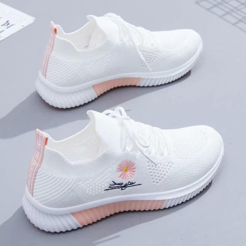 Novo verão voando tecido sapatos femininos All-Match estudante verão Net sapatos femininos respirável sapatos esportivos