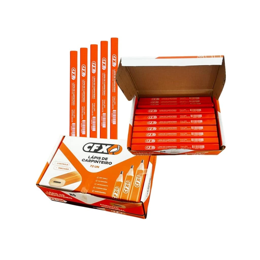 Kit 5 Lápis de Carpinteiro Marceneiro Pedreiro Ceramfix