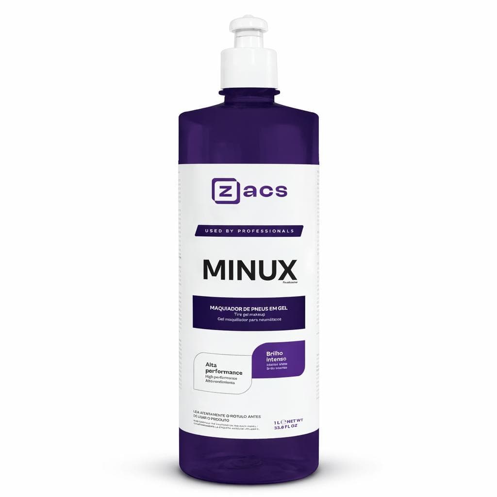 Pretinho Pneu Gel Zacs Minux 1L Brilho Intenso Revitalizador Pneus Alta Durabilidade