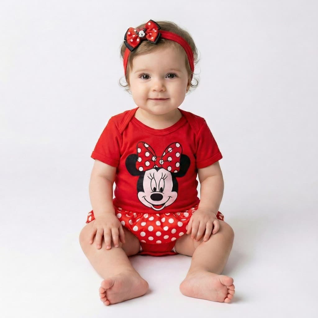 Body Infantil Bebê Menina Minnie Mesversario  Recém Nascido Envio Rápido Promoção