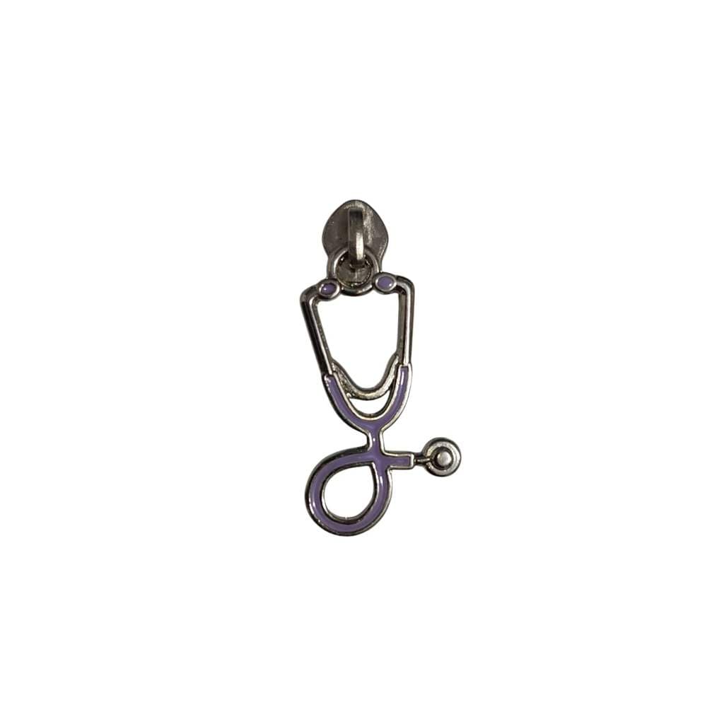 Cursor Para Zíper Nº 5 - Estetoscópio  enfermagem  medicina - PACOTE COM 5 ou 10 PÇS - Niquelado