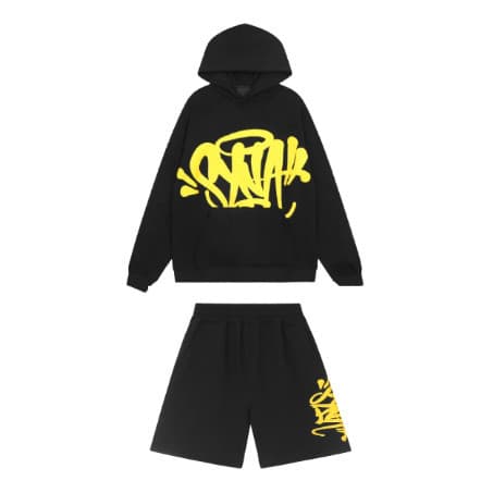 Conjunto Streetwear Preto e Amarelo Alternativo Y2k Culture Hip Hop Lançamento Envio Imediato