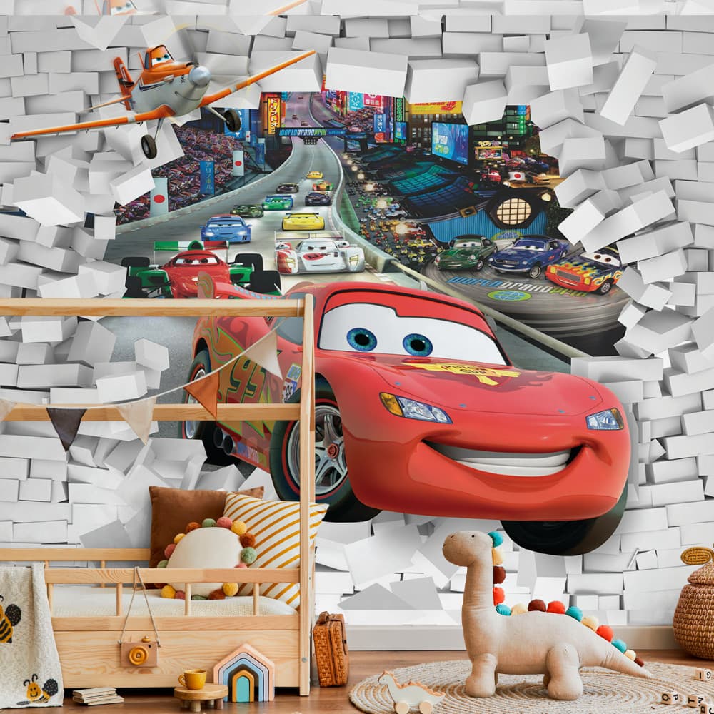 Papel De Parede Adesivo Infantil Para Meninos De Carros Animado