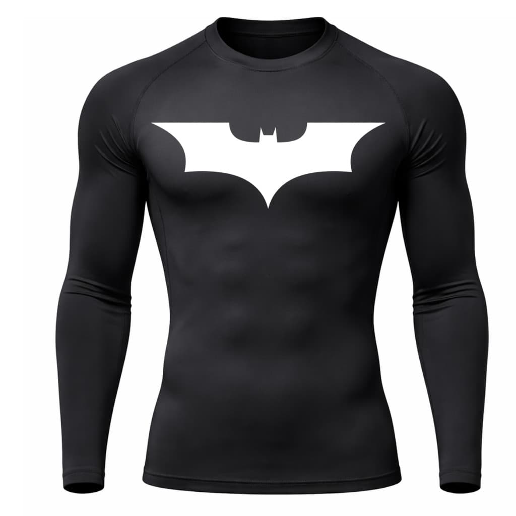 Camisa Batman Compressão Proteção Uv 50+ Estampada Tecido Gelado Segunda Pele Manga Longa