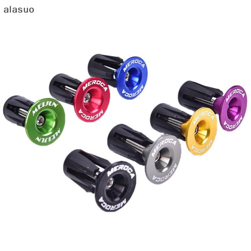 [2Pcs Bike Bar End Plugs Bicicletas De Alumínio Para Bicicleta De Estrada Grip Anti-Derrapante Tampões De Guidão Firme [