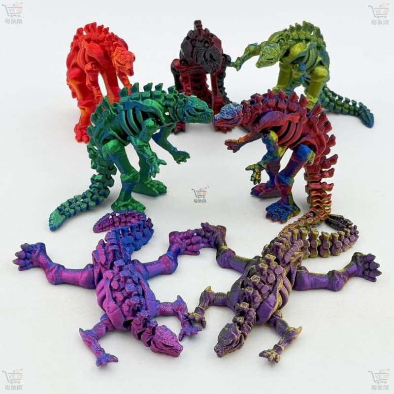 Figura de Godzilla em 3D Impressa em 3D｜Monstro Esqueleto · Disponível na Versão que Brilha no Escuro · Gradiente Multic