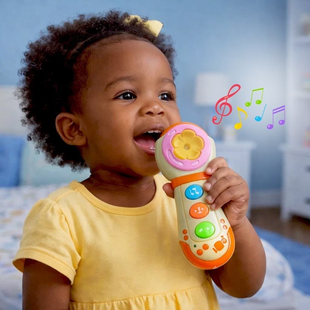 Microfone Musical Infantil Mini Brinquedo Som Portátil Diversão Crianças Presente Achadinhos