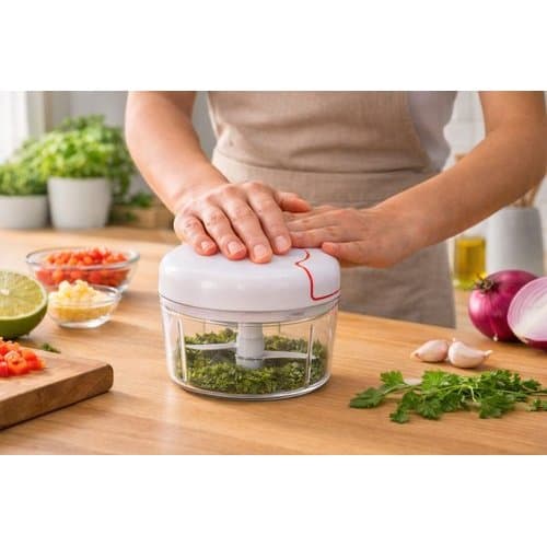 Processador Manual Alimentos Compacto Multifuncional Cortador Prático Rápido Cozinha