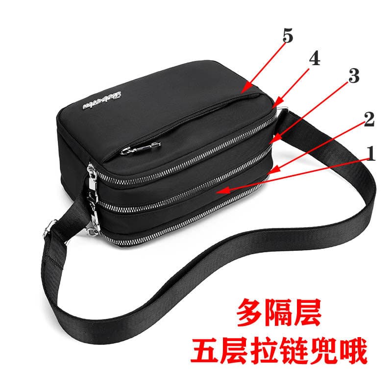 Senhoras bolsa de ombro lona Casual simples saco do mensageiro de meia-idade idosos bolsa de ombro Multi-camada coleção