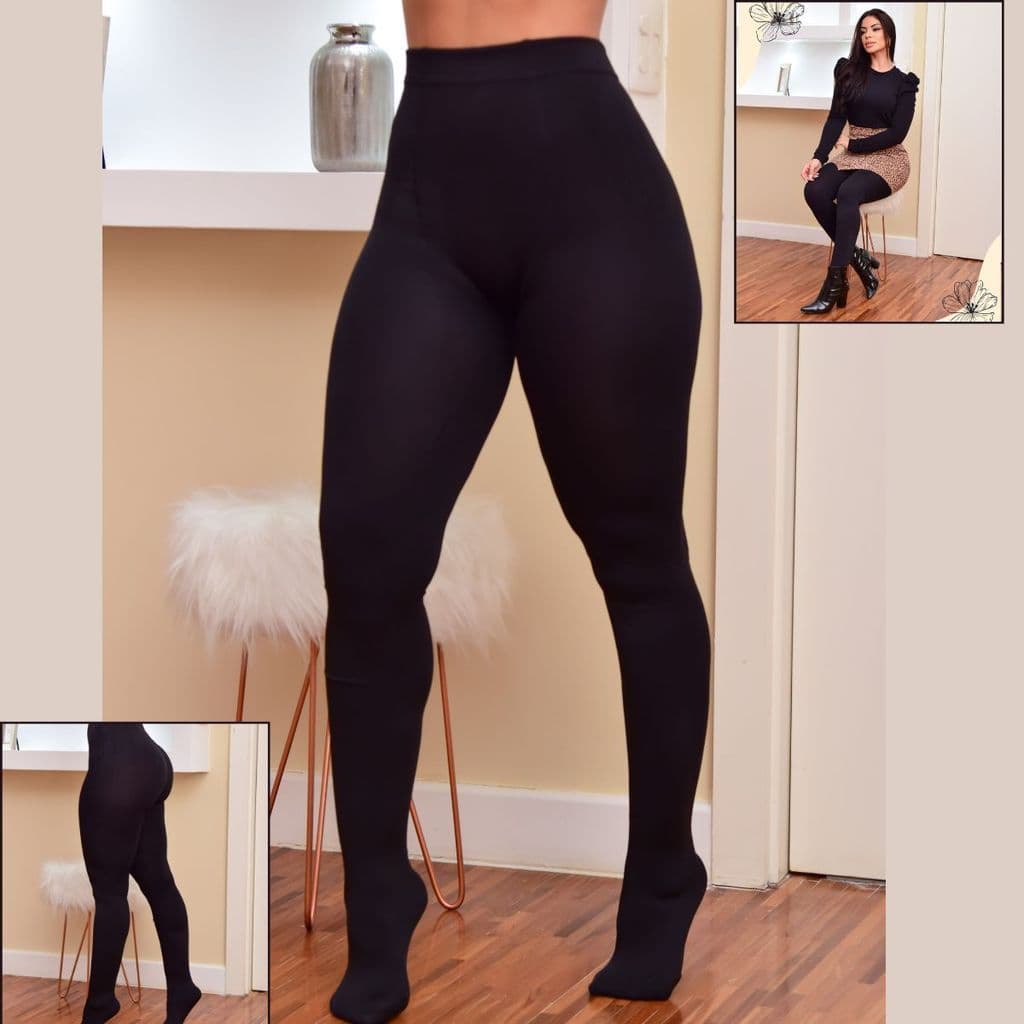 MEIA CALÇA PRETA/MEIA GROSSA/MEIA COMPRIDA/MEIA CALÇA SEGUNDA PELE TERMICA FLANELADA GROSSA FIO 80 COM PÉ INVERNO