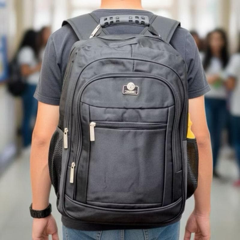 MOCHILA REFORÇADA IMPERMEÁVEL BOLSA GRANDE NOTEBOOK FACULDADE TRABALHO ESCOLAR COM ALÇA CABO AÇO