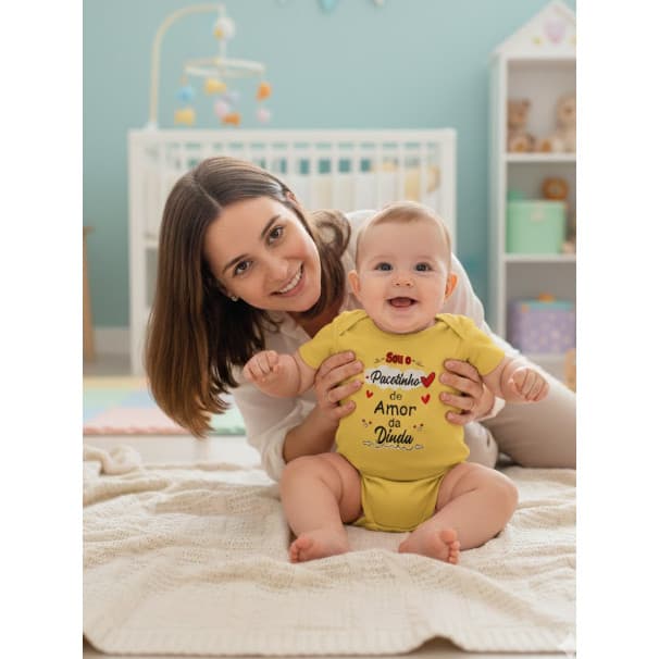 Body Infantil Bebê Personalizado Pacotinho de amor da dinda Promoção