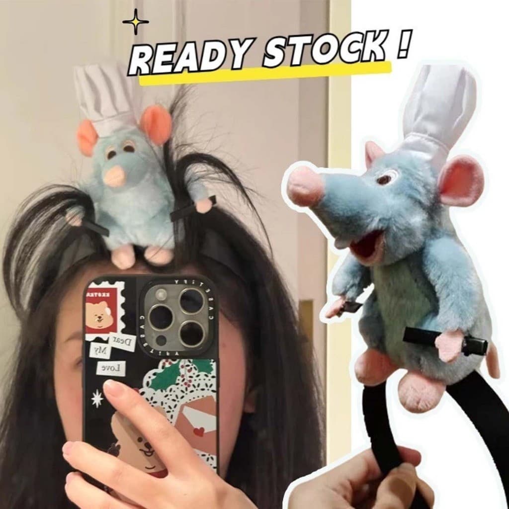 [Entrega imediata] Remi Chef Little Mouse Molho Tártaro Cocar Festa Divertida cosplay Disney Brinquedo de Pelúcia 3D