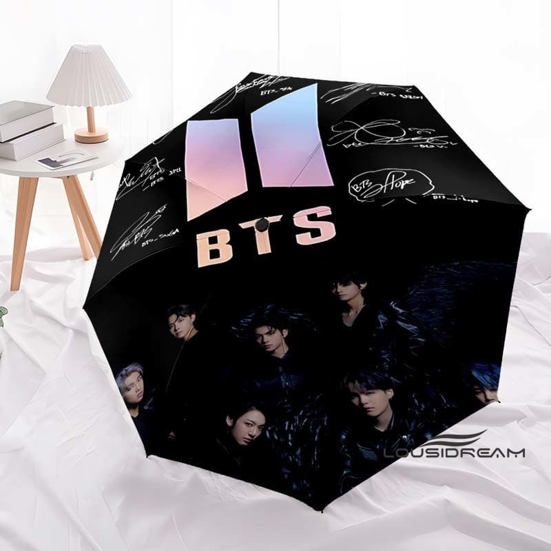 Pacote de 8 peças BTS impresso guarda-chuva dobrável guarda-chuva personalizado adequado para presentes de todas as esta
