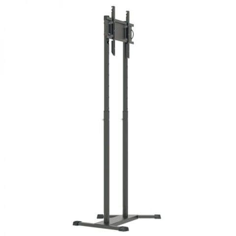 UNI PRO T 2  multivisao suporte de chao com rodízios Pedestal de chão para TV tela plana 56 pol 1200 a 1800 cms PRETO