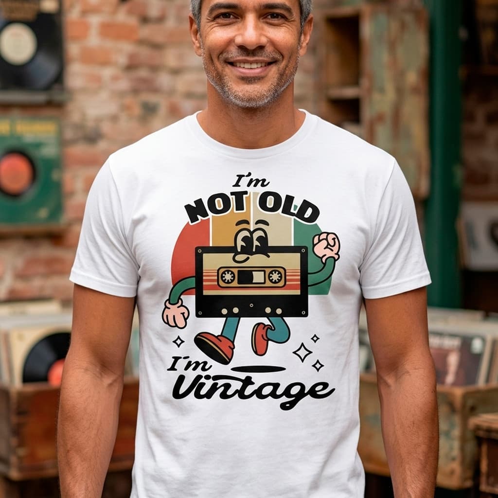 Camiseta Premium Algodão Fio 30.1 Estampa Retro Vintage Not-Old Camisa Masculina Urban Tendência Top