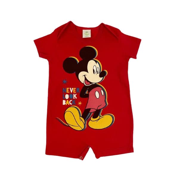 Macacão Disney Mickey "NEVER LOOK BACK" 6-9m