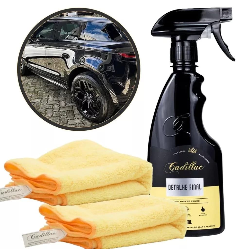 Kit Cera Detalhe Final Cadillac 500ml + 2 UN Pano Cadiilac – Brilho Intenso e Proteção na Pintura