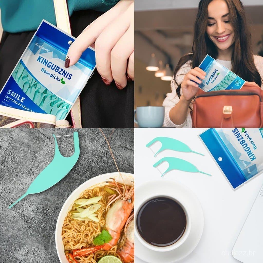 Vara de fio dental 50 palitos palito de fio dental tipo ortodôntico com aparelho palito de dente de osso de peixe de dua