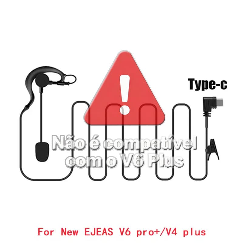(Específico do dispositivo) Ear-hook árbitro fone de ouvido para EJEAS V6 Pro,EJEAS V4 Plus Interfone de motocicleta