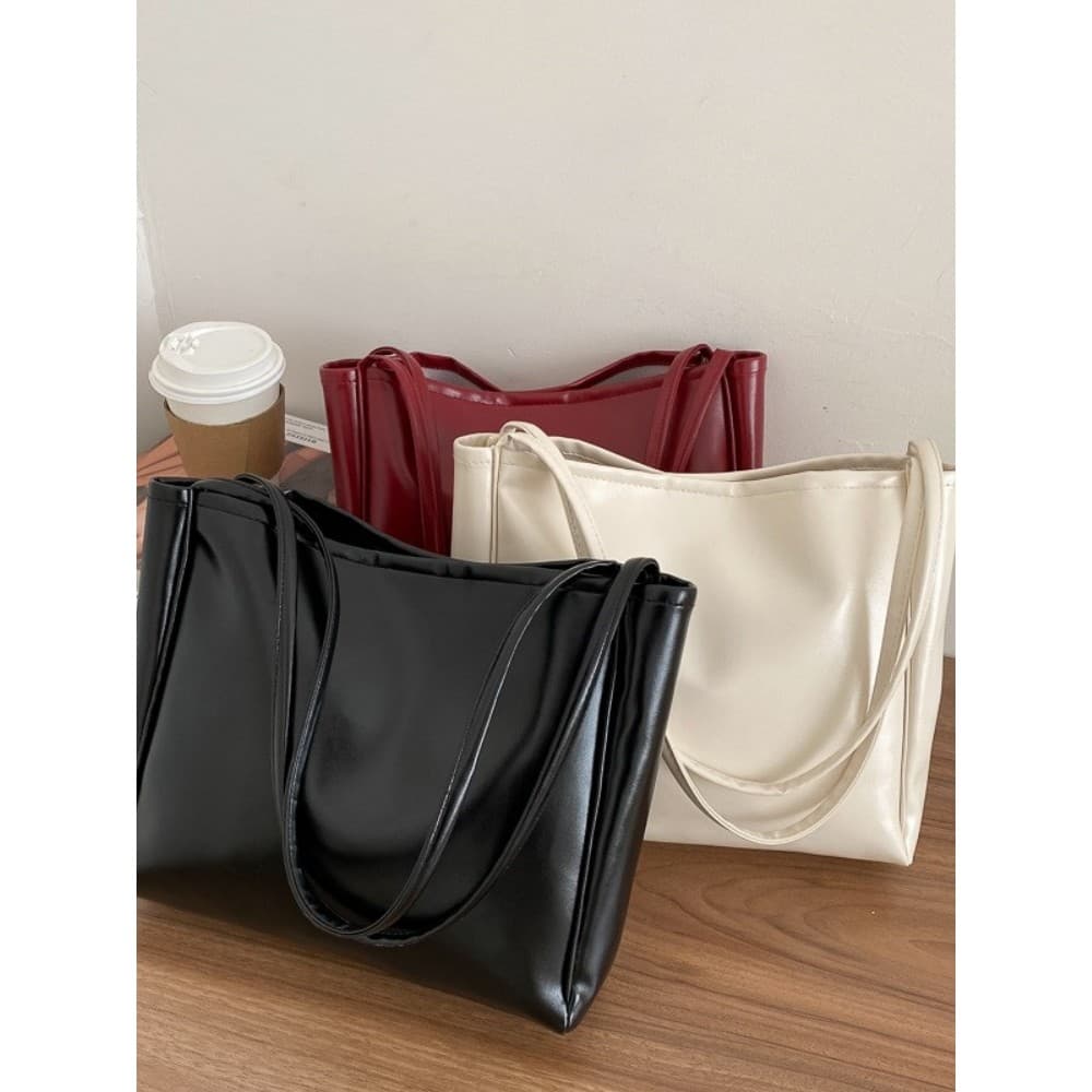 Outono inverno saco de grande capacidade feminino 2025 novo estilo na moda simples All-Match textura de um ombro estudan