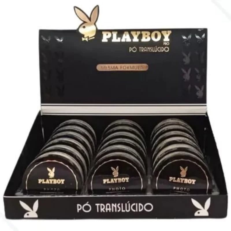 Box C/ 18 PCS Pó Facial Translúcido Microfinish Powder Playboy PB1033
