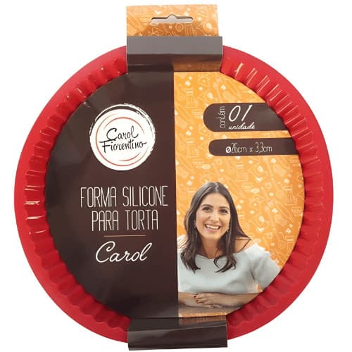 Forma De Silicone Para Torta Carol Fiorentino 26cm X 3,3cm Vermelho - Yazi
