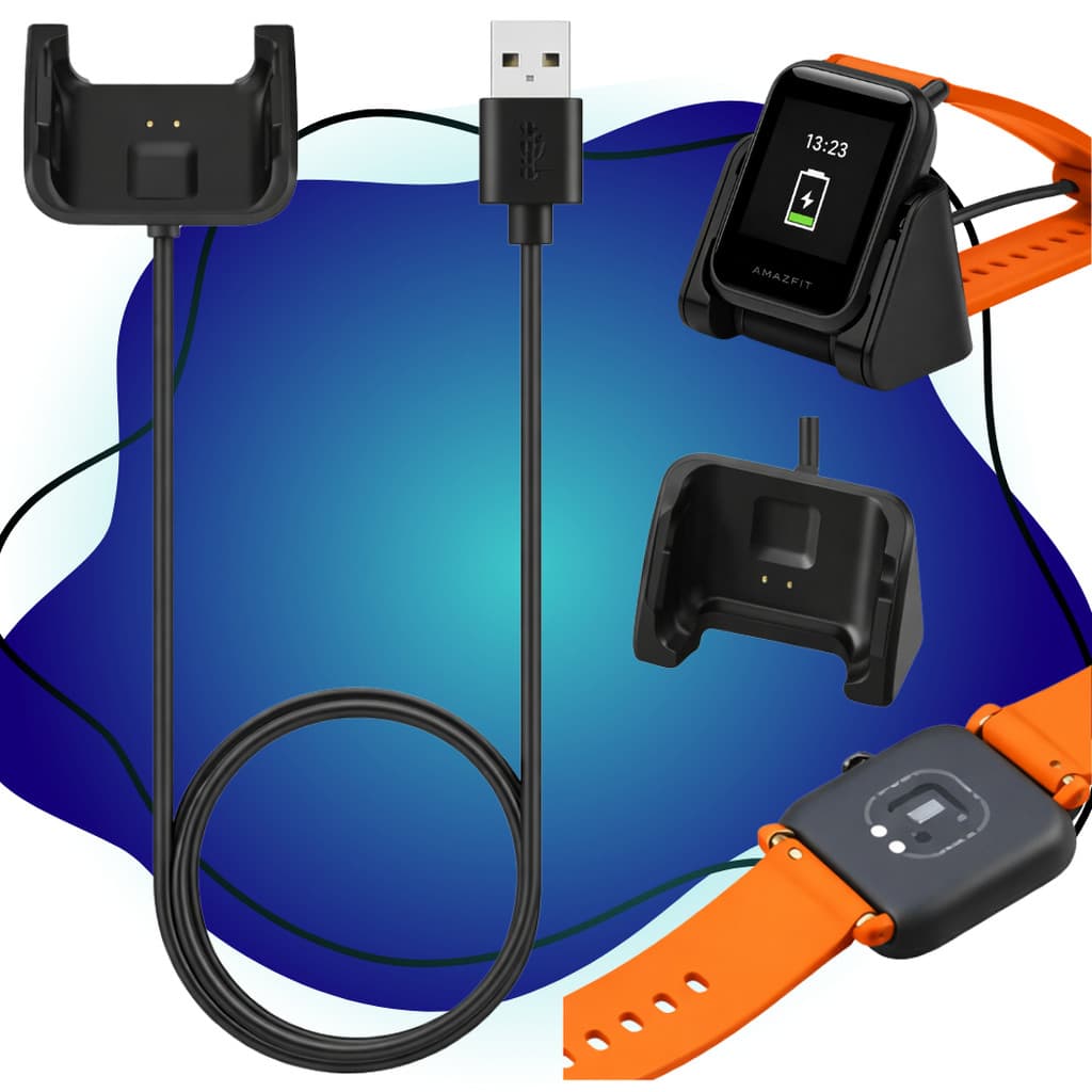 Carregador Para Relógio Xiaomi Amazfit Bip A1608 Cabo Cor Preto
