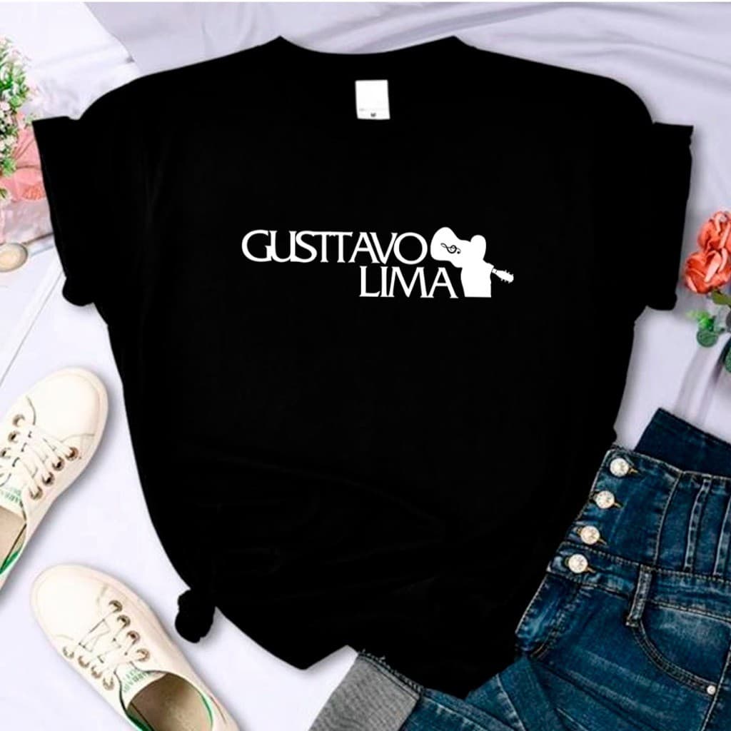 Camiseta Feminina T Shirt Gustavo Lima cantor musica sertaneja violão Infinity
