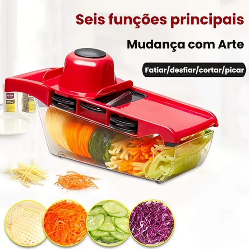 Fatiador Descascador de Alimentos para Legumes e Frutas – Cortador e Ralador, Nicer e Fácil de Lavar